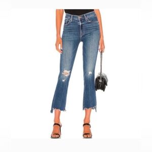 MOTHER Women's The Insider Crop Step Chew Jeans Dancing On Coals Size 27 USA